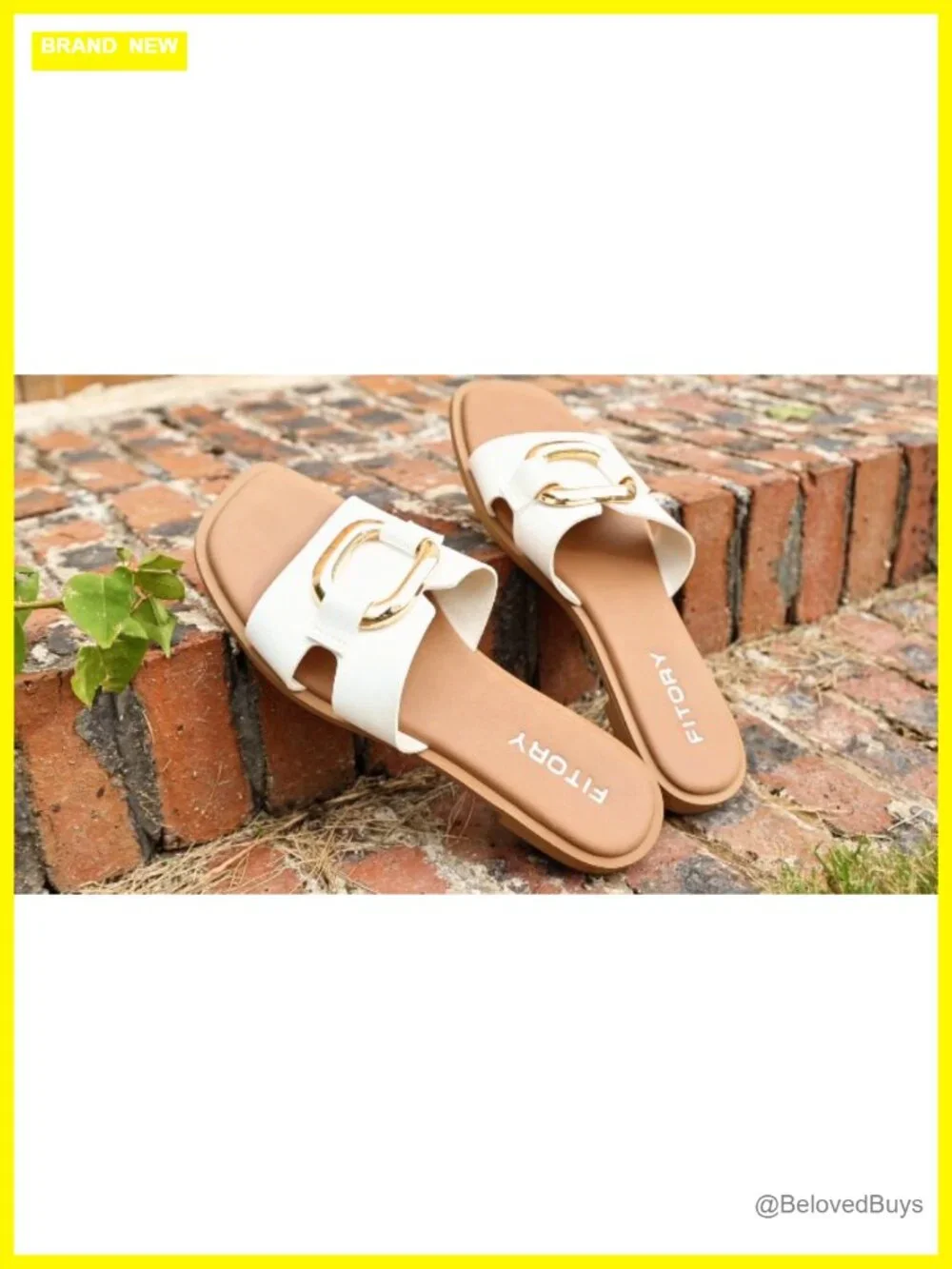 Women's Square Open Toe Slide Sandals with Chain PU Strap